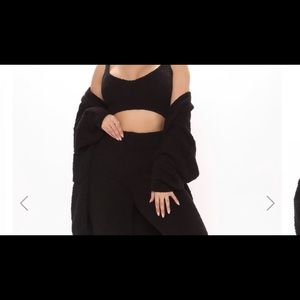 Pink cozy pijama set top size L bottoms M skims